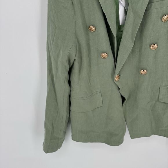 Walter Baker Phelps Linen-Blend Blazer Double Breasted in Sage Green Size XL NWT - Picture 6 of 14